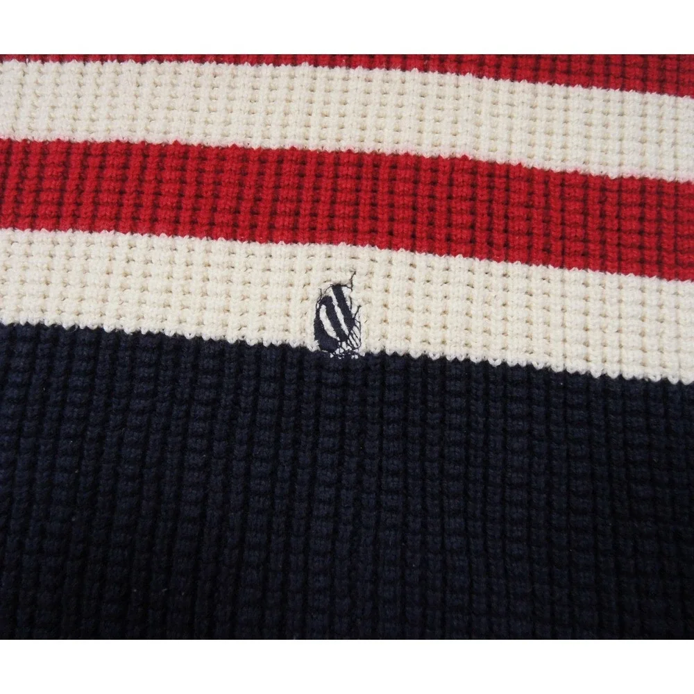 Vintage Nautica Sweater Mens XLarge Crewneck Knit Pullover Striped Cotton